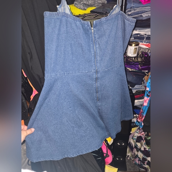 Nwot Fashion Nova 3x Denim Romper - Picture 4 of 5